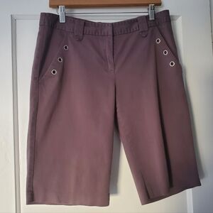 Vintage United Colors Of Benneton Lavender-Taupe Grommet Pocket Shorts - M